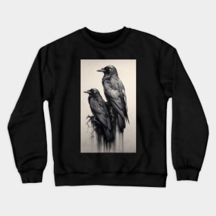 Raven's Reverie - Two Black Crow Art Crewneck Sweatshirt